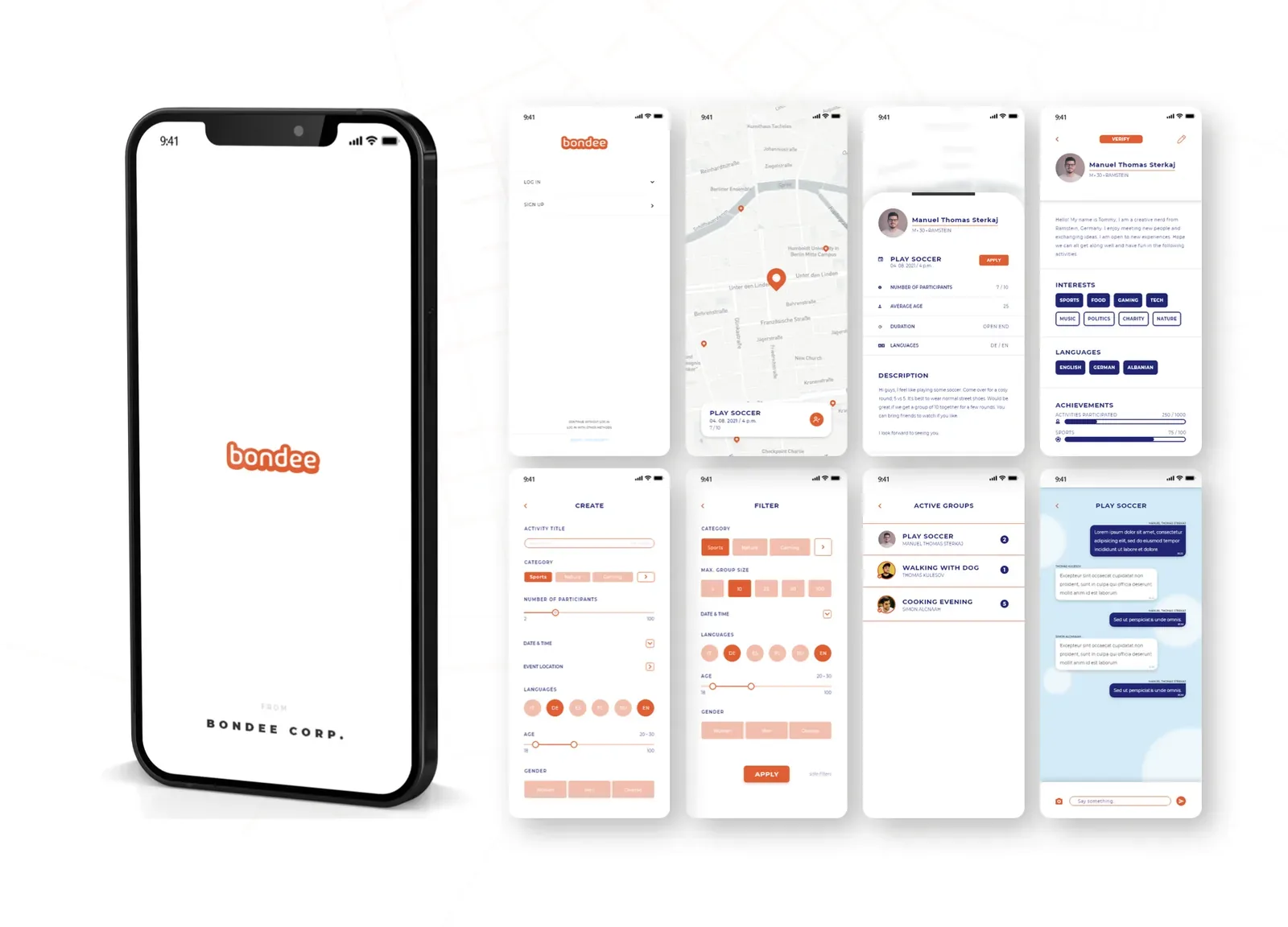 BONDEE: Events App screen designed and developed by Infusible Coder
