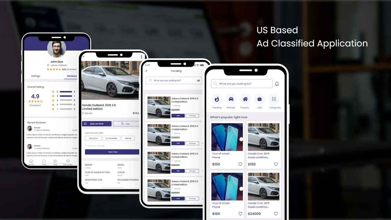 ADDS CLASSIFIED: Mobile Application screen designed and developed by Infusible Coder